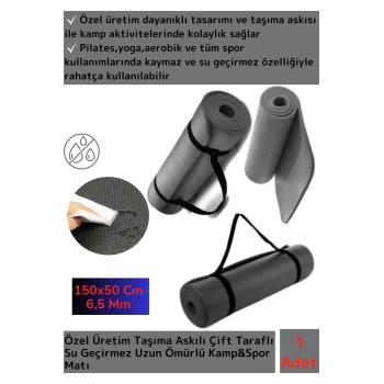 Özel Seri Çift Taraflı Su Geçirmez Taşıma Askılı Kamp Çadır Uyku Matı Minder Yoga Pilates 6,5 Mm