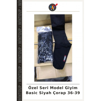 Özel Seri Model Giyim Basic Siyah Çorap 36-39