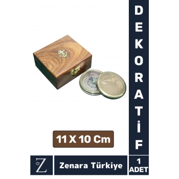 Özel Tasarım Erkek Arkadaş Sevgili Özel Gün Koleksiyon Hediye Ev Denizci PİRİNÇ Ahşap Kutulu PUSULA