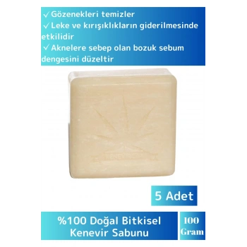 Özel Üretim %100 Doğal Kırışıklık Karşıtı Tüm Vücut İçin Uygun Kenevir Sabunu 5 Adet