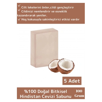 Özel Üretim %100 Organik Bitkisel Güzel Kokulu El Yüz Cilt Vücut Hindistan Cevizi Sabunu 3 Adet