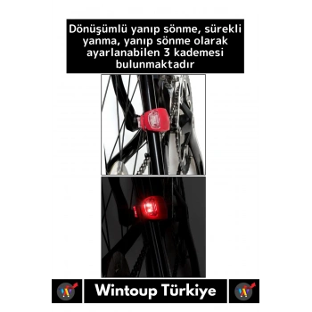 Özel Üretim 3 Yanma Kademeli Suya Dayanıklı Çok Fonksiyonlu Bisiklet Gidonu Feneri 2 Adet