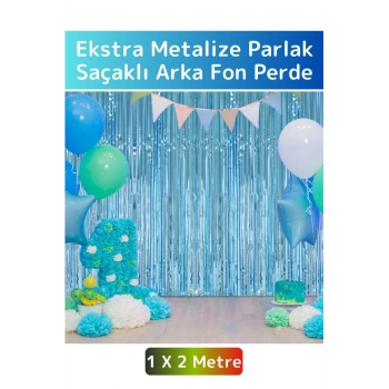 Özel Üretim Ekstra Parlak Saçaklı Doğum Günü Düğün Kına Parti Fotoğraf Çekimi Arka Fon Perde 1X2 Mtr