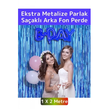 Özel Üretim Ekstra Parlak Saçaklı Doğum Günü Düğün Kına Parti Fotoğraf Çekimi Arka Fon Perde 1X2 Mtr