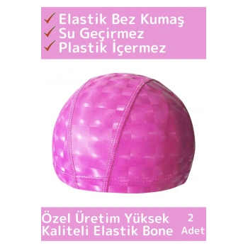 Özel Üretim Su Geçirmez Yüzücü Havuz Deniz Bonesi Elastik Bez Yüzme Şapkası Bone 2 Adet