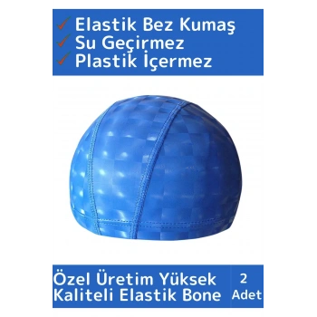 Özel Üretim Su Geçirmez Yüzücü Havuz Deniz Bonesi Elastik Bez Yüzme Şapkası Bone 2 Adet