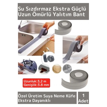 Özel Üretim Su Sızdırmaz Ekstra Dayanıklı Pvc Yağ Kenar Küf Önleyici 3.2m Gri İzolasyon Bant 1 Adet