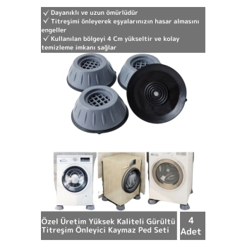 Özel Üretim Titreşim Önleyici Kaydırma Çamaşır Makinesi Mobilya Sabitleyici Ayak 4 Adet