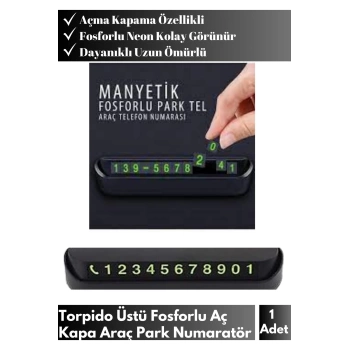 Özel Üretim Tüm Araç Modelleriyle Uyumlu Ayarlanabilir Fosforlu Neon Araç Numaratör Park Tel