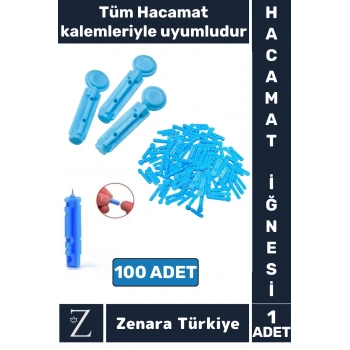 Özel Üretim Tüm Kalemlerle Tam Uyumlu Şeker Parmak Delme Hacamat Kalem İğnesi 100 Adet