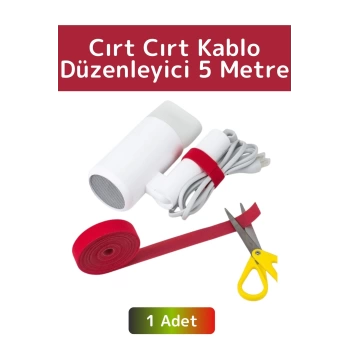 Özel Yüksek Kaliteli Kablo Bahçe Düzenleyici Çok Amaçlı Cırt Cırt Düzenleyici Organizer 5Metre 1Adet