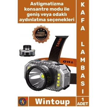#KafaLambası Profesyonel Kamp Avcı Feneri 800 Lümen Şarj Göstergeli Cob LED Usb Şarjlı Kafa Lambası