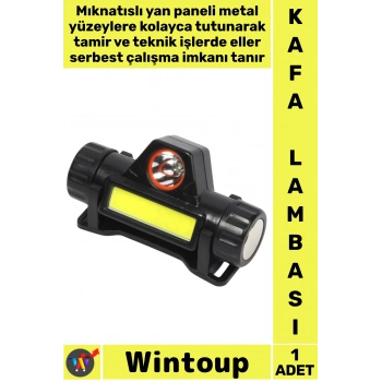 #Lamba Güçlü LED Su Geçirmez Outdoor Kafa Mıknatıslı Kamp Balıkçı 1200 mAh Şarjlı Kafa Lambası