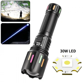 PeakStar Ps-9954 30w Zoomlu Led Powerbank Özellikli Şarjlı Profesyonel El Feneri
