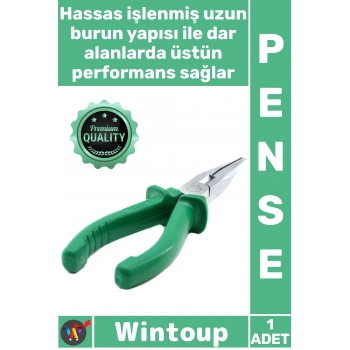 #Pense Ergonomik Profesyonel Dayanıklı Hassas El Aleti 6 İnç Şık Yeşil Saplı Kargaburun Pense 160 Mm