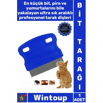 #Tarak Paslanmaz Çelik Dişli Ergonomik Saplı Evcil Hayvan Bakım Hijyen Kedi Köpek Bit Pire Tarağı