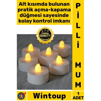 #Mum Dekoratif Led Işıklı Romantik Ambians Masa Süs Plastik Mini Saat Pili Uyumlu Pilli Tealight Mum