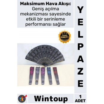 #Yelpaze Şık Tasarım Zarif El Aksesuarı Pullu Parlak Estetik Dayanıklı Plastik Pullu Yelpaze Siyah