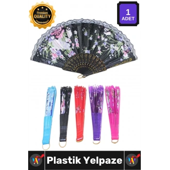 #Yelpaze Renkli Çiçekli Tasarım Estetik Yaz Serinleme Çanta Katlanabilir Pratik Şık Plastik Yelpaze