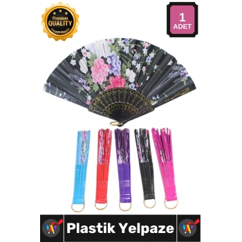 #Yelpaze Renkli Çiçekli Tasarım Estetik Yaz Serinleme Hediye Katlanabilir Pratik Şık Plastik Yelpaze