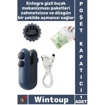 #PoşetKapatıcı Şarj Edilebilir 400 mAh Mutfak Tipi Pratik Taşınabilir Kapatma Mini Poşet Kapatıcı