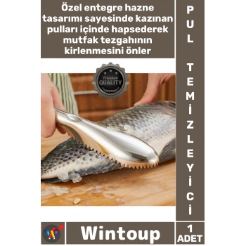 #PulKazıyıcı Paslanmaz Çelik Hazneli Ergonomik Mutfak Profesyonel Pratik Balık Pulu Kazıyıcı Aparat