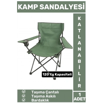 Premium 120 Kg Dayanıklı Çantalı Taşıma Askılı Bardaklık Balık Piknik Sahil Outdoor Kamp Sandalyesi