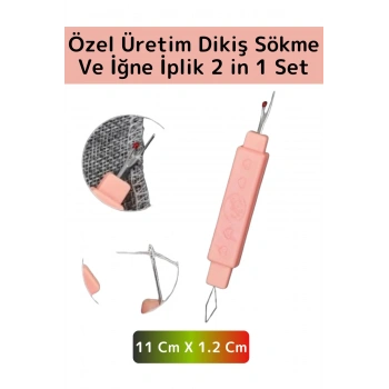 Premium Dayanıklı Ergonomik Hızlı Pratik Çok Fonksiyonlu Dikiş Sökme İğne İplik Aparatı 2 in 1