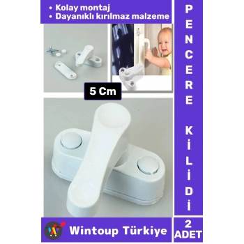 Premium Dayanıklı Güvenlik Çocuk Odası Bebek Odası PVC Pencere Kapı Kırılmaz Emniyet Kilidi 2 Adet