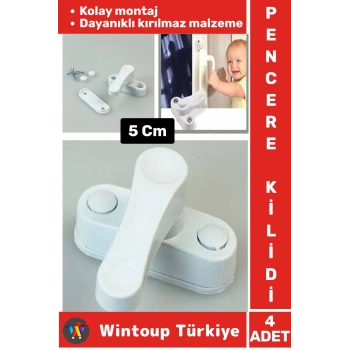 Premium Dayanıklı Güvenlik Çocuk Odası Bebek Odası PVC Pencere Kapı Kırılmaz Emniyet Kilidi 4 Adet
