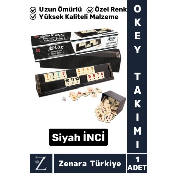 Premium Dayanıklı Silinebilir Aile Ev Arkadaş Kahve Cafe Oyun SİYAH İNCİ 101 OKEY TAKIMI