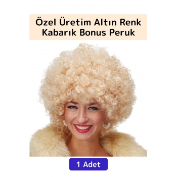 Premium Eğlence Etkinlik Kostüm Cadılar Bayramı Şık Kabarık Bonus Afro Kıvırcık Unisex Parti Peruğu