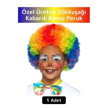 Premium Eğlenceli Etkinlik Kostüm Cadılar Bayramı Kabarık Bonus Afro Kıvırcık Unisex Parti Peruğu