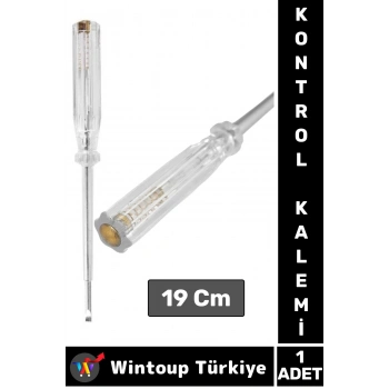 Premium Ergonomik Ev Atölye Tamirat Vidalama Düz Uçlu Kontrol Kalemi 19 Cm