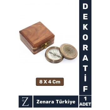 Premium Erkek Arkadaş Sevgili Özel Denizci Koleksiyon Hediyelik PİRİNÇ Ahşap Kutulu PUSULA