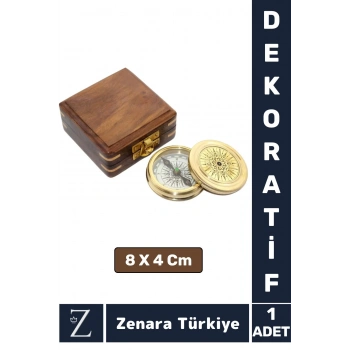 Premium Erkek Arkadaş Sevgili Özel Koleksiyon Denizci Temalı Hediyelik PİRİNÇ Ahşap Kutulu PUSULA