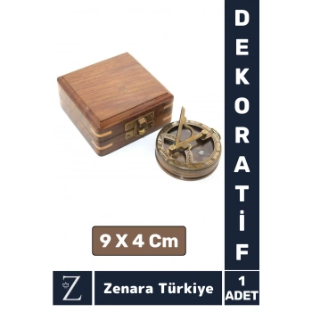 Premium Klasik Sevgili Erkek Arkadaş Özel Gün Hediye Ev Ofis Vintage Ahşap Kutu Pirinç PUSULA