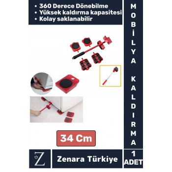 Premium Kompakt Abs Plastik Tekerlekli Beyaz Eşya Mobilya Kaydırma Aleti Aparatı Krikolu Seti