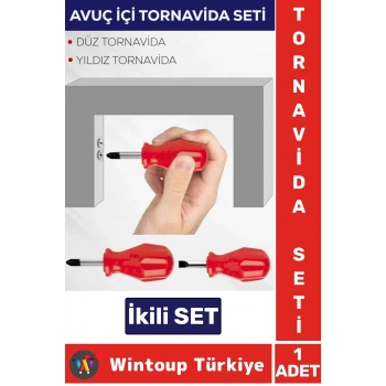 Premium Kompakt Ev Atölye Tamirat Vidalama Mini Çanta Boy Avuç İçi İkili Tornavida Seti