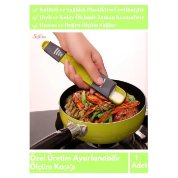 Premium Seri Ayarlanabilir Gıda Hassas Ölçüm Kaşığı Kolay Ölçüm Mutfak Spor Kullanım 5 Gr/Ml