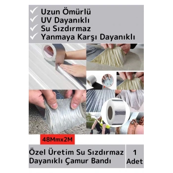 Premium Seri Su Geçirmez Isıya Dayanıklı Alüminyum Ultra Güçlü Tamir Bandı Çamur Bant 1 Adet