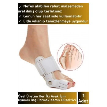 Premium Seri Yıkanabilir Standart Size Sağ Sol Her İki Ayak Uyumlu Baş Parmak Kemik Düzeltici 1 Adet