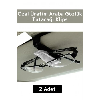 Premium Yüksek Kaliteli Araç İçi Güneşlik Gözlük Ruhsat Kartvizit Tutacağı Klips 2 Adet