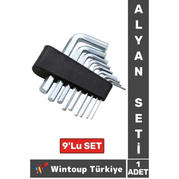 Premium Yüksek Kaliteli Montaj Tamirat Vidalama Matkap Ucu Anahtar Takımı 9 Parça ALYAN SETİ
