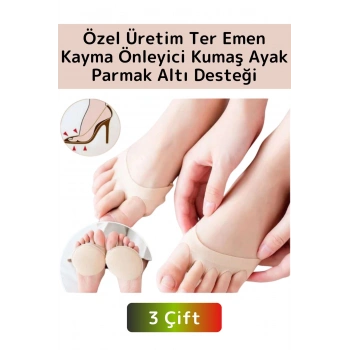 Premium Yüksek Kaliteli Ortopedik Kayma Önleyici Ter Emici Ayak Parmak Altı Desteği 3 Çift
