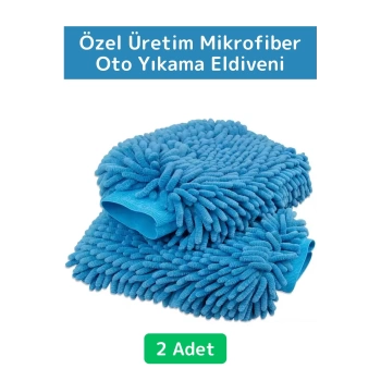 Premium Yumuşak Esnek Mikrofiber Oto Araç İç Dış Elektronik Otomobil Yıkama Temizleme Eldiveni 2Adet