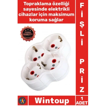 #Priz Kablosuz Çoklu Golyat Priz Emniyetli Dayanıklı Kompakt Güvenli Ev Dörtlü Topraklı Fişli Priz