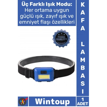 #KafaLambası Hafif Ergonomik Kamp Aydınlatma Mini Pilli COB LED 3 Mod Su Geçirmez Fener Kafa Lambası