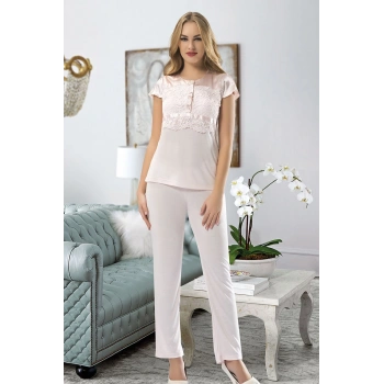 Pudra Penye Pijama Takımı - 1417