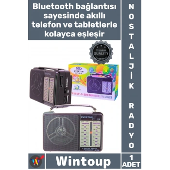 #Radyo Retro Özel Tasarım Şarjlı Bluetooth USB SD Destekli Taşınabilir Şık Manuel Nostalji Fm Radyo